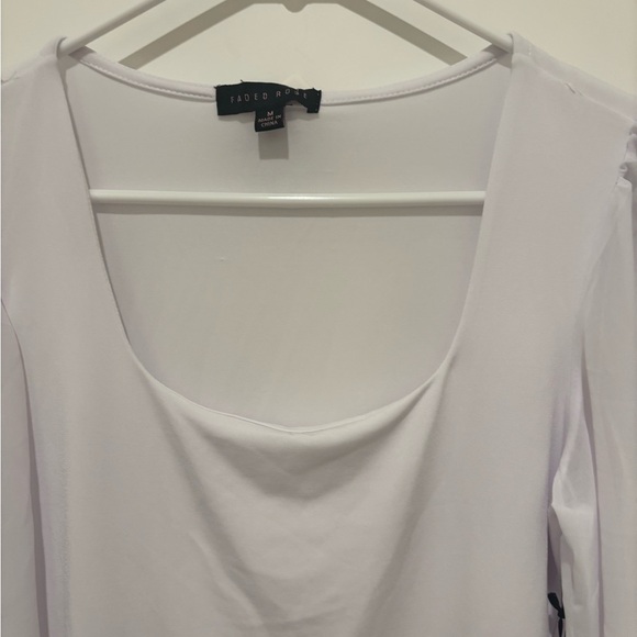 Faded Rose Sheer White Top Size Medium NWT - Picture 2 of 3